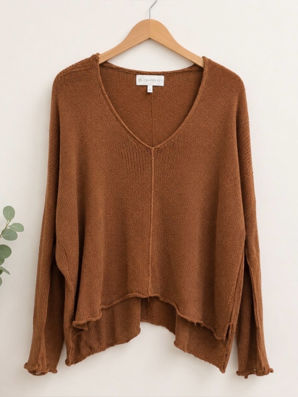 Women's 100% Cotton V-Neck Sweater- Relaxed fit